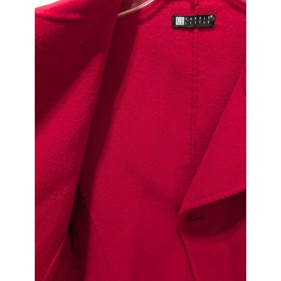Vintage Red 100% Boiled Wool Coat- Medium, Carole Little, Button Front, Collared - Picture 7 of 11